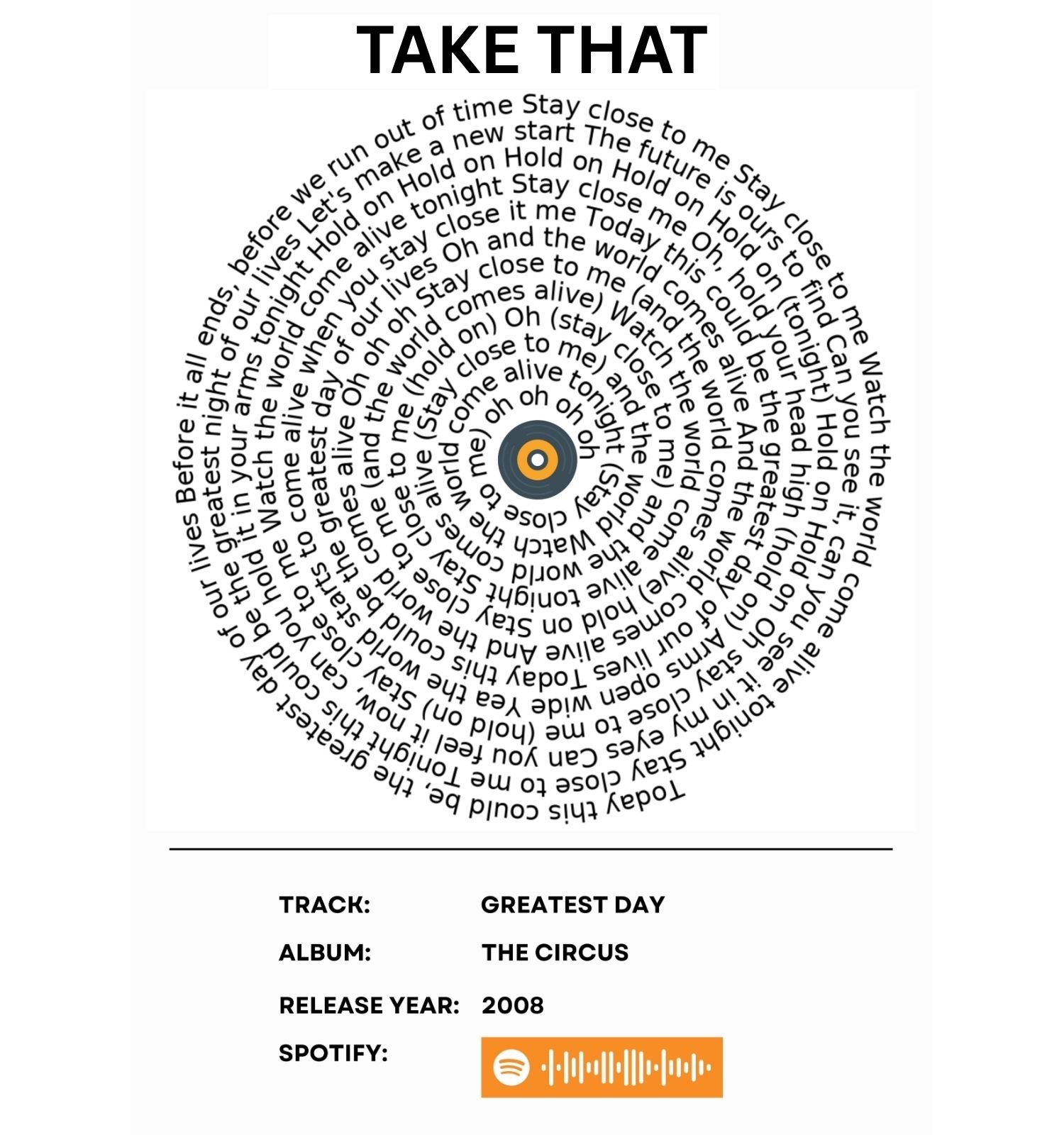 Take That - Greatest day
