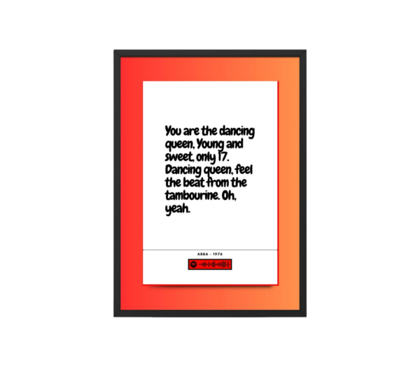 Portrait Framed Art Print ABBA - Dancing Queen - digitallyinsync.co.uk