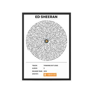 Portrait Framed Art Print SLVS 005 Ed Sheeran - Thinking out loud
