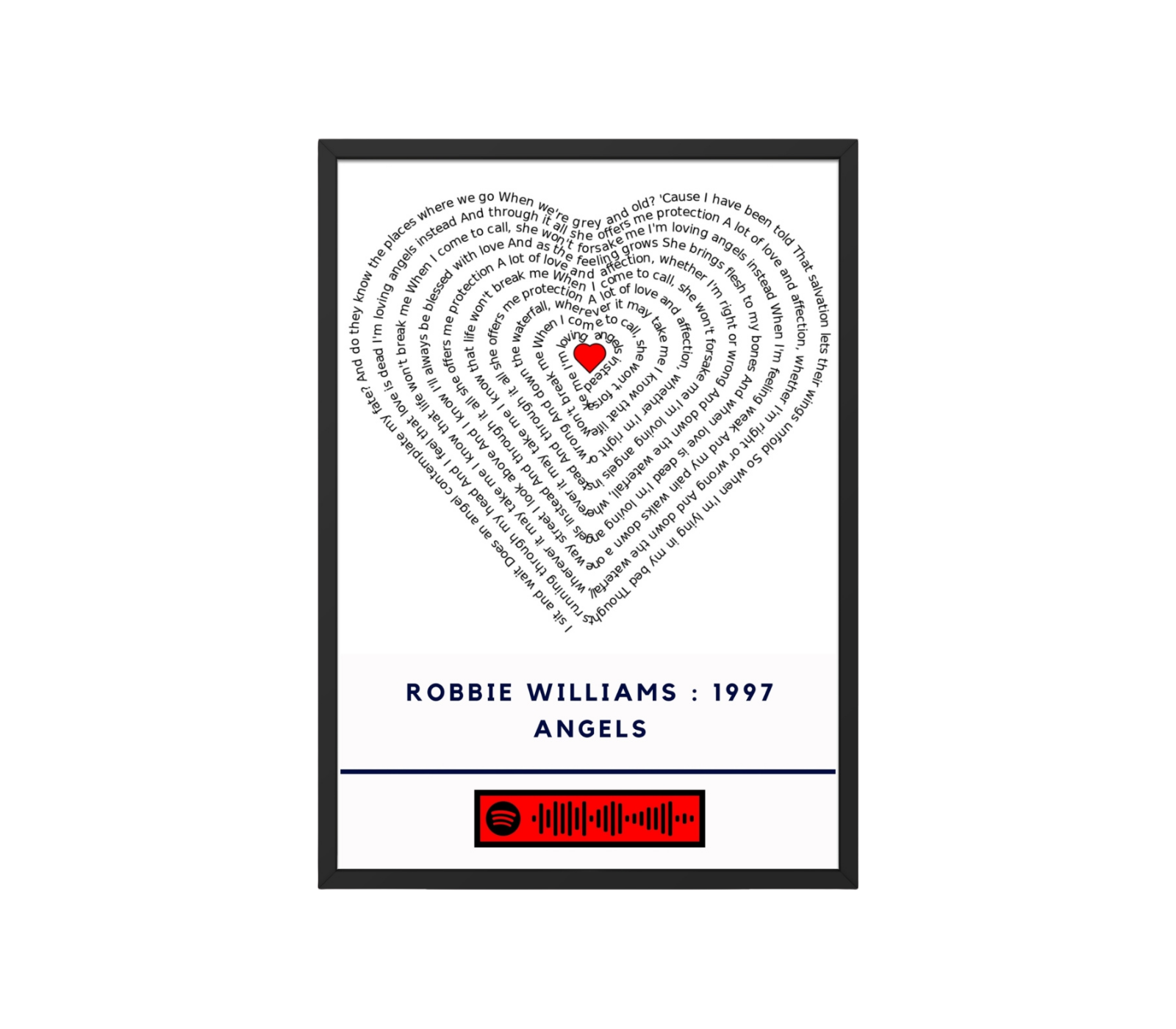 Portrait Framed Art Print Robbie Williams - Angels