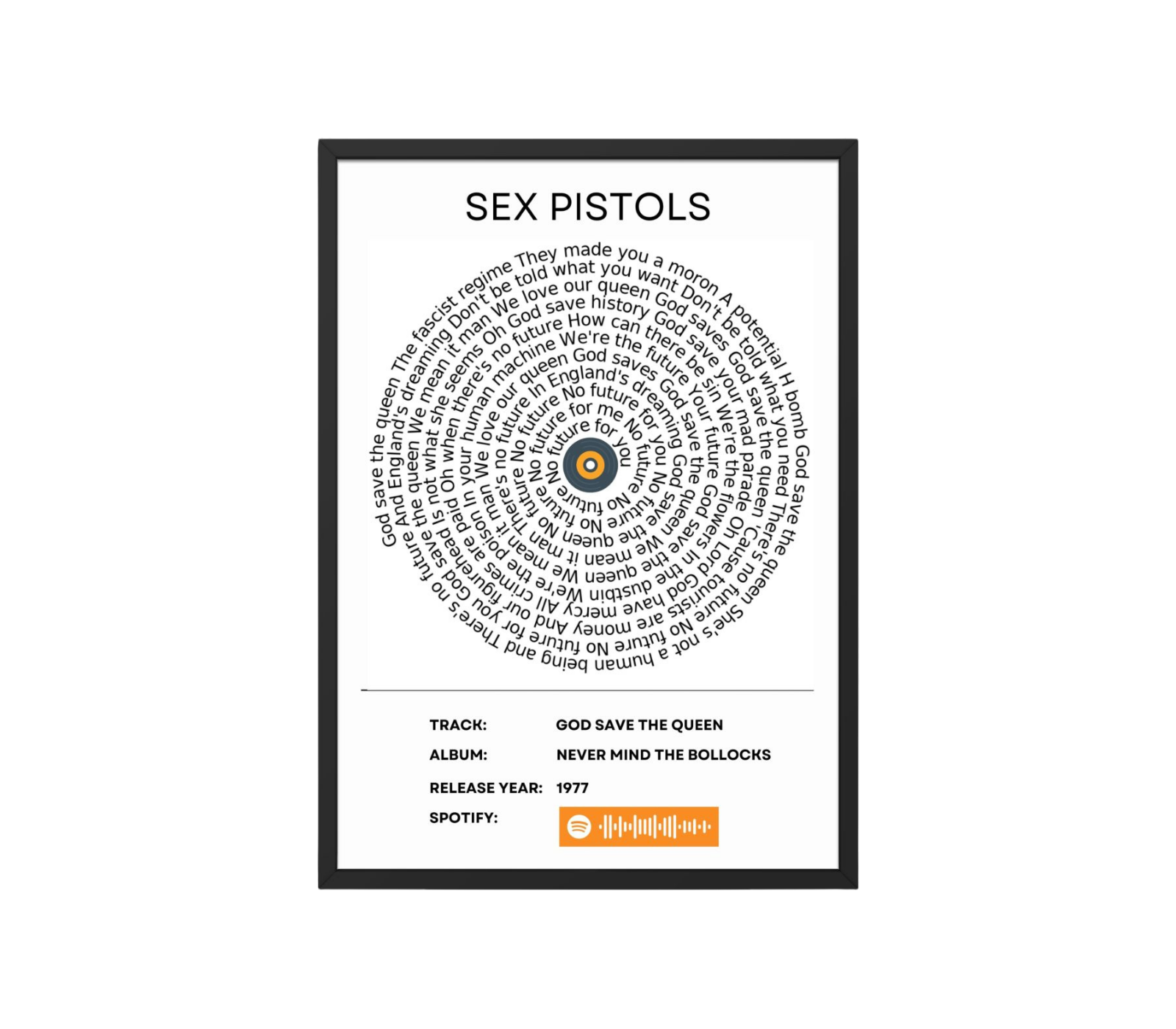 Portrait Framed Art Print SLVS 014 Sex Pistols - God save the Queen