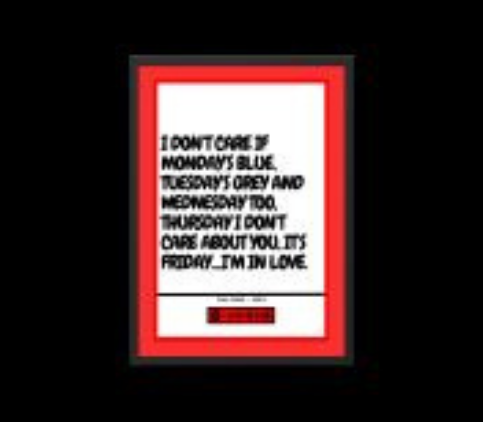 Portrait Framed Art Print The Cure - Friday I'm in Love