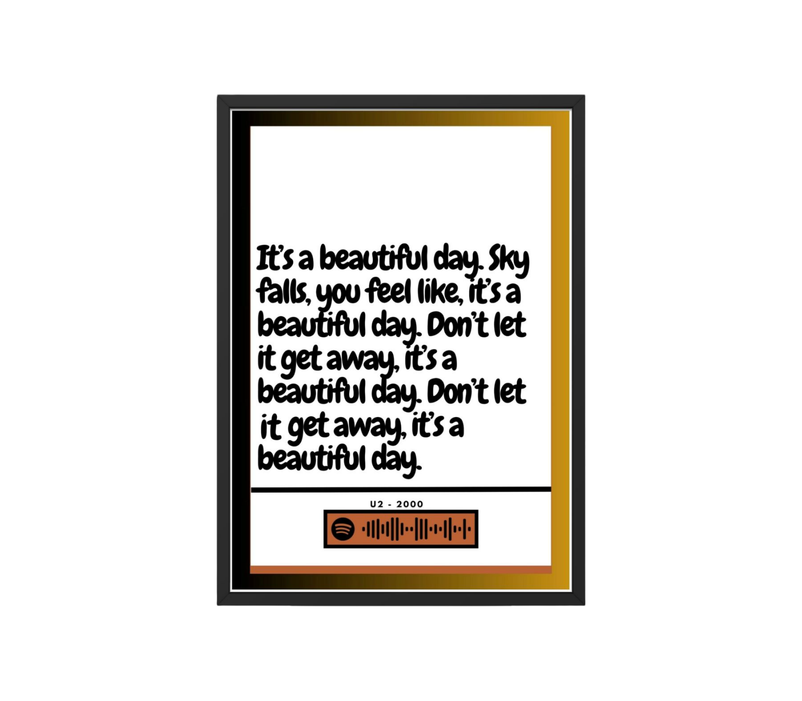 Portrait Framed Art Print U2 - Beautiful Day (3)