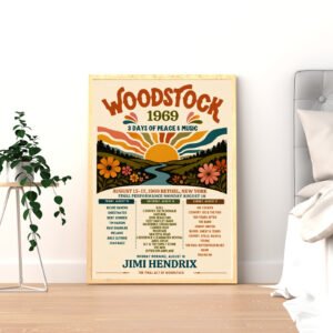 Portrait Framed Art Print Woodstock Festival A2